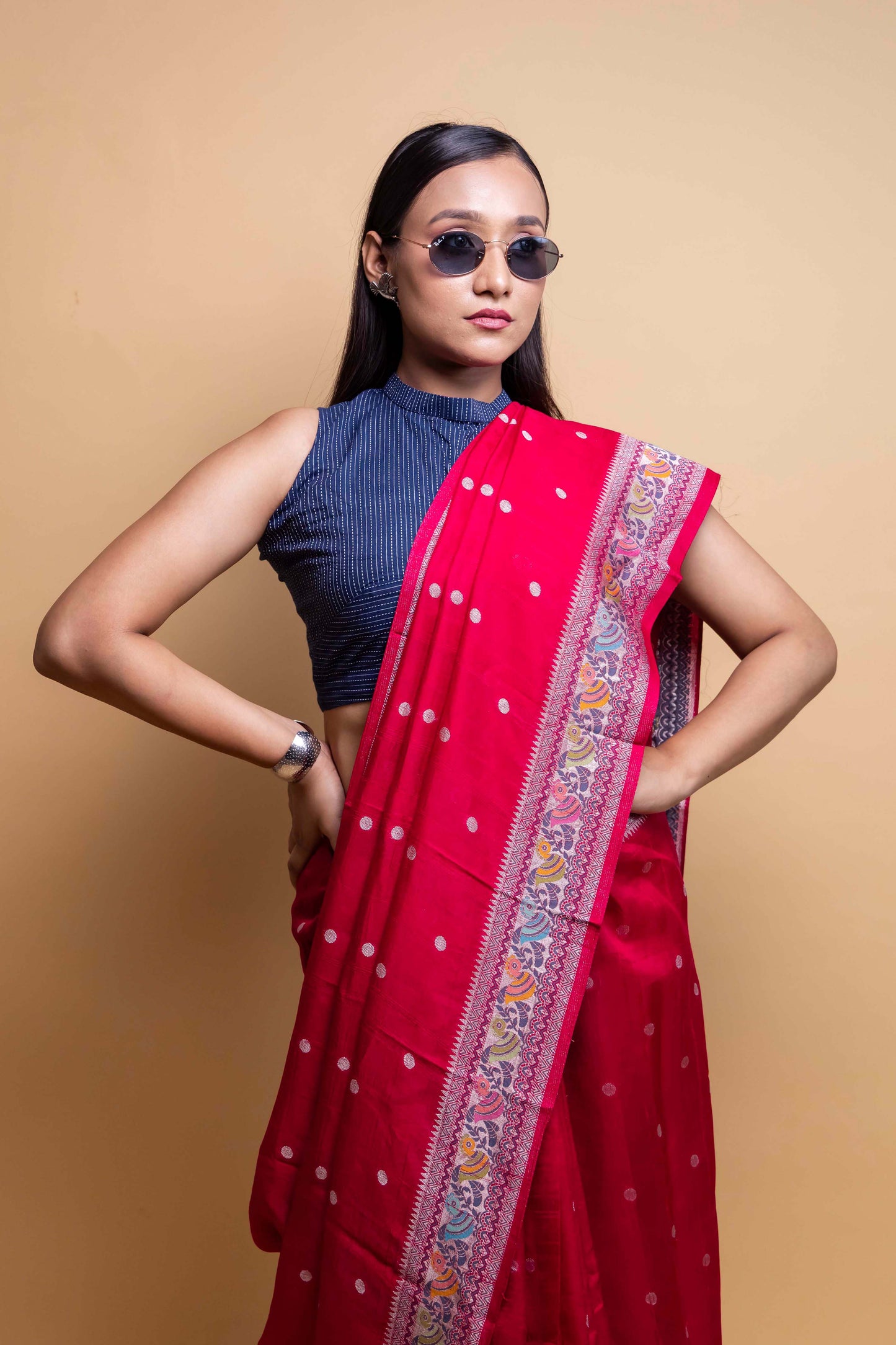 Rani Madhubani Weaving Silk Saree