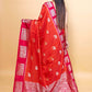 Orange & Rani Elephant Weaving Silk Saree