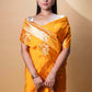 Mustard Bird Weaving Raw Mango Silk Saree