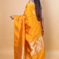 Mustard Bird Weaving Raw Mango Silk Saree