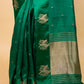 Bottle Green Raw Mango Silk Saree
