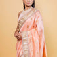 Peach Meenakari Organza Silk Saree