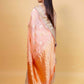 Peach Meenakari Organza Silk Saree