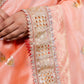 Peach Meenakari Organza Silk Saree