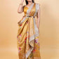 Yellow Embellished Chiniya Silk Saree