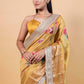 Yellow Embellished Chiniya Silk Saree