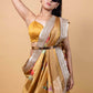 Yellow Embellished Chiniya Silk Saree