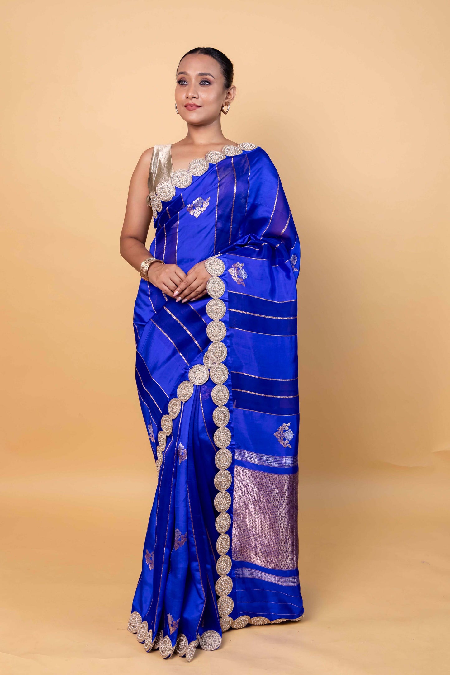 Royal Blue Cocktail Raw Mango Silk Saree