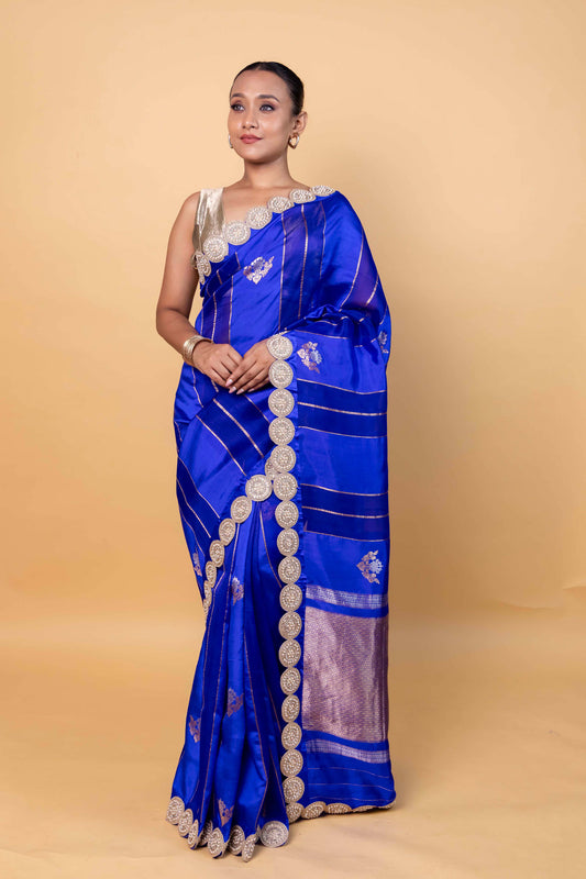Royal Blue Cocktail Raw Mango Silk Saree