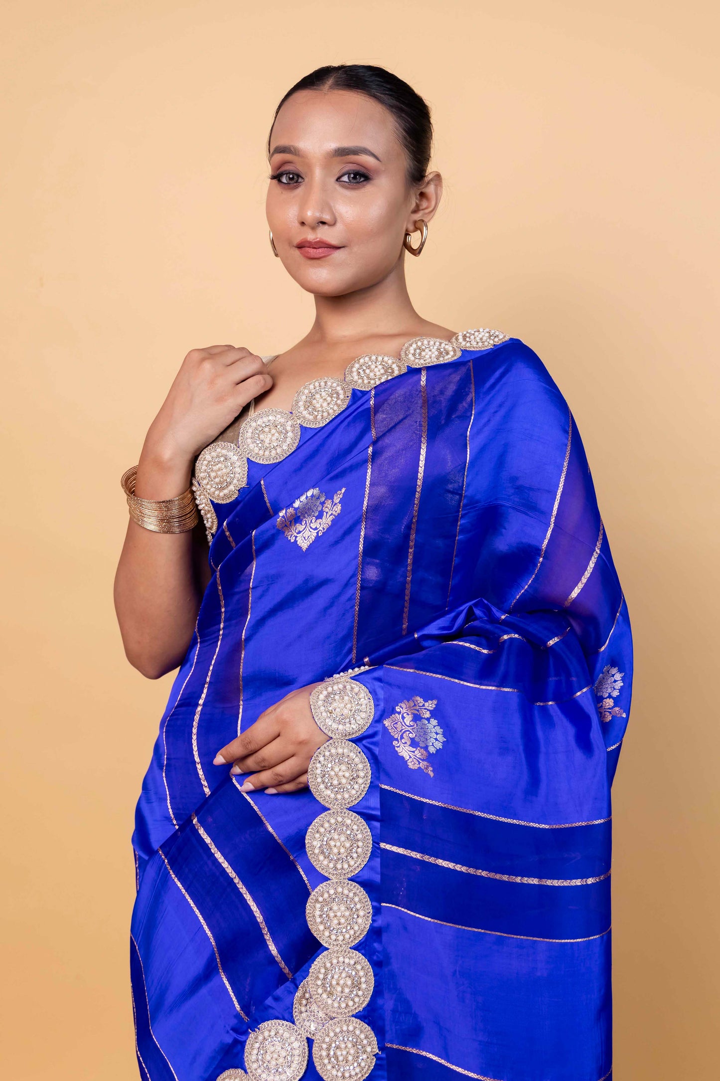 Royal Blue Cocktail Raw Mango Silk Saree