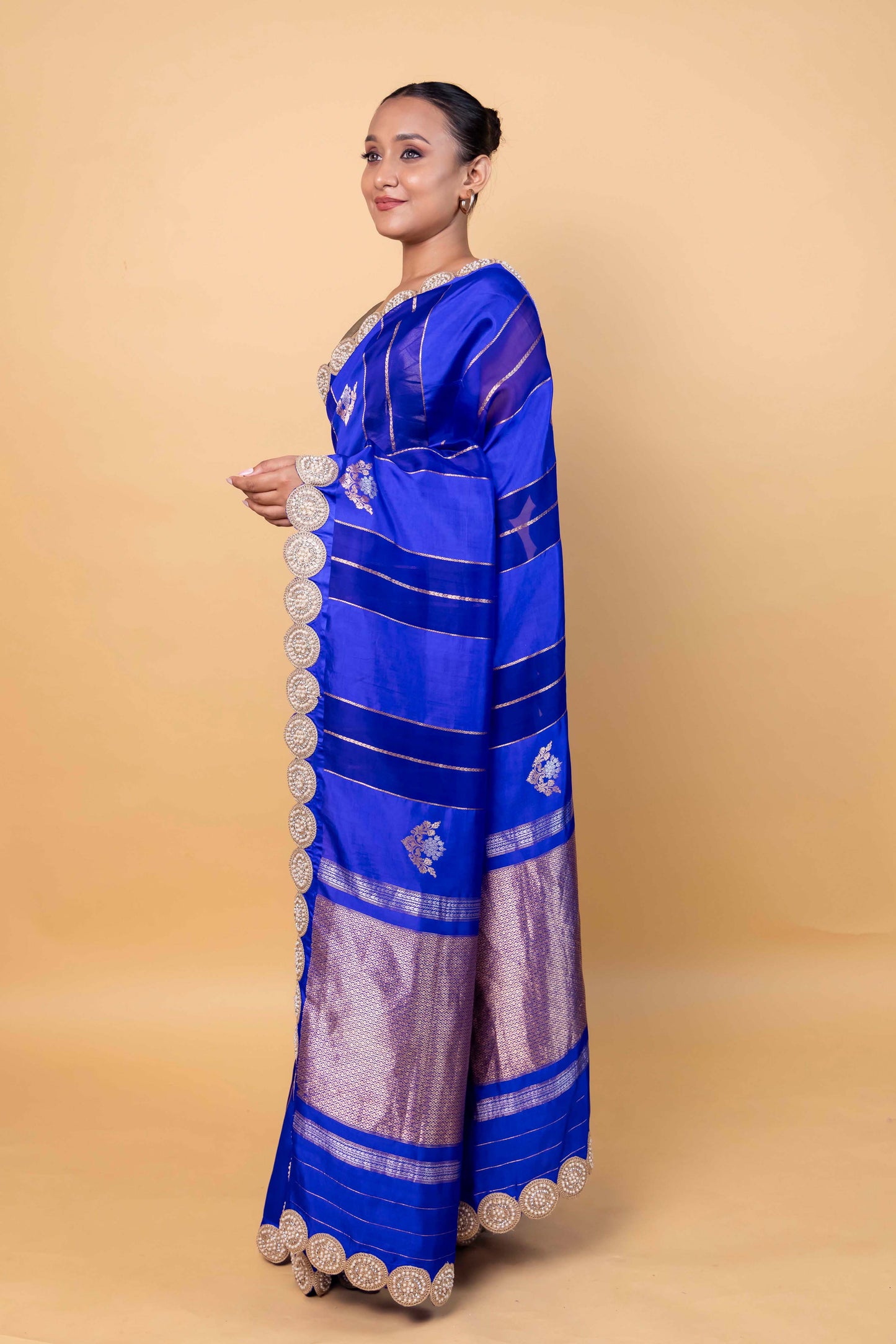 Royal Blue Cocktail Raw Mango Silk Saree