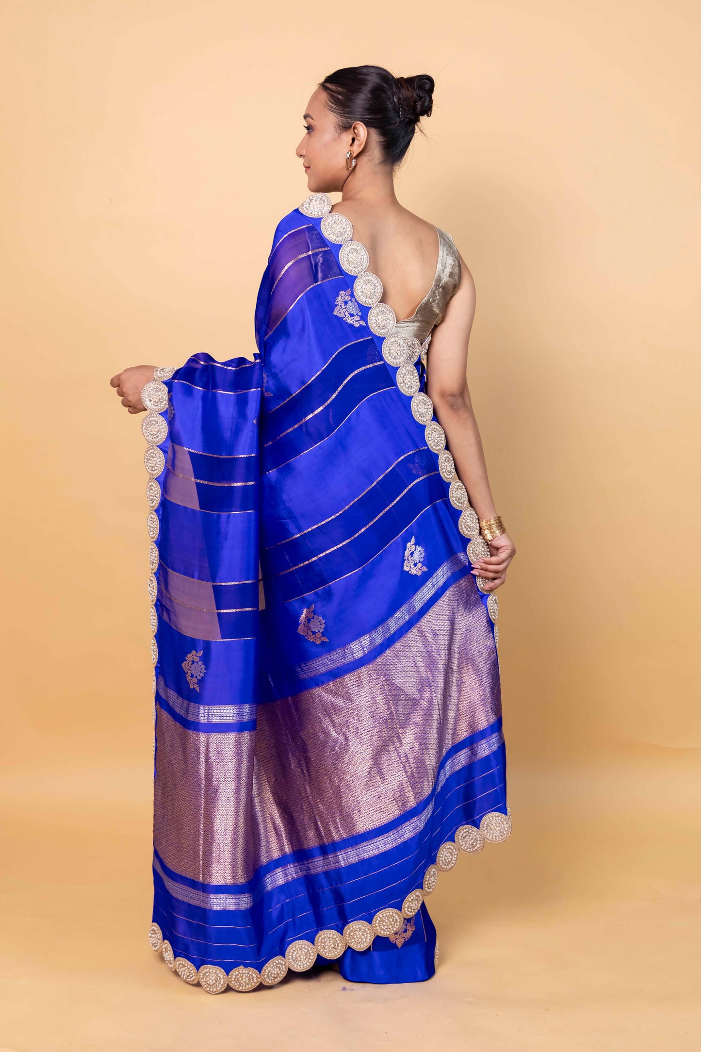 Royal Blue Cocktail Raw Mango Silk Saree