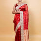 Red Cocktail Tissue Silk Saree