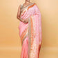 Peachy Pink Meenakari Organza Silk Saree
