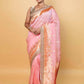 Peachy Pink Meenakari Organza Silk Saree
