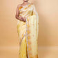 Yellow Meenakari Organza Silk Saree