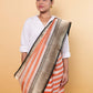 Beige & Orange Stripe Tissue Silk Saree