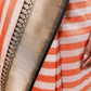 Beige & Orange Stripe Tissue Silk Saree