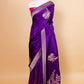 Magenta Floral Weaving Silk Saree