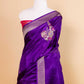 Magenta Floral Weaving Silk Saree