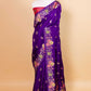 Purple Floral Fancy Silk Saree