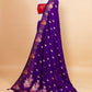 Purple Floral Fancy Silk Saree