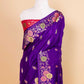 Purple Floral Fancy Silk Saree