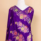 Purple Floral Fancy Silk Saree