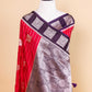 Red & Magenta Peacock Weaving Silk Saree