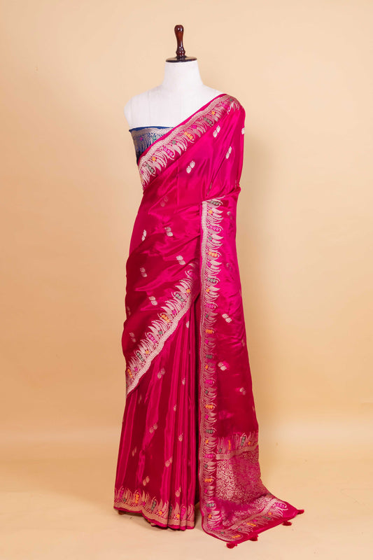 Rani Floral Weaving Silk Saree