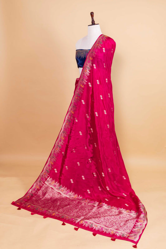 Rani Floral Weaving Silk Saree