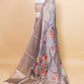 Grey Embellished Chiniya Silk Saree
