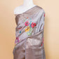 Grey Embellished Chiniya Silk Saree