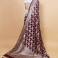 Wine Floral Khaddi Banarasi Silk Saree