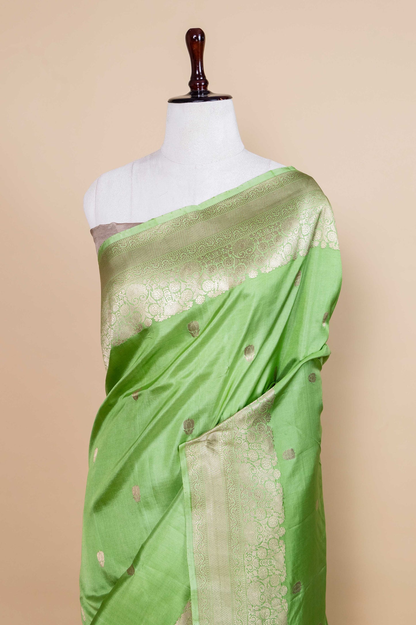 Liril Green Raw Mango Silk Saree