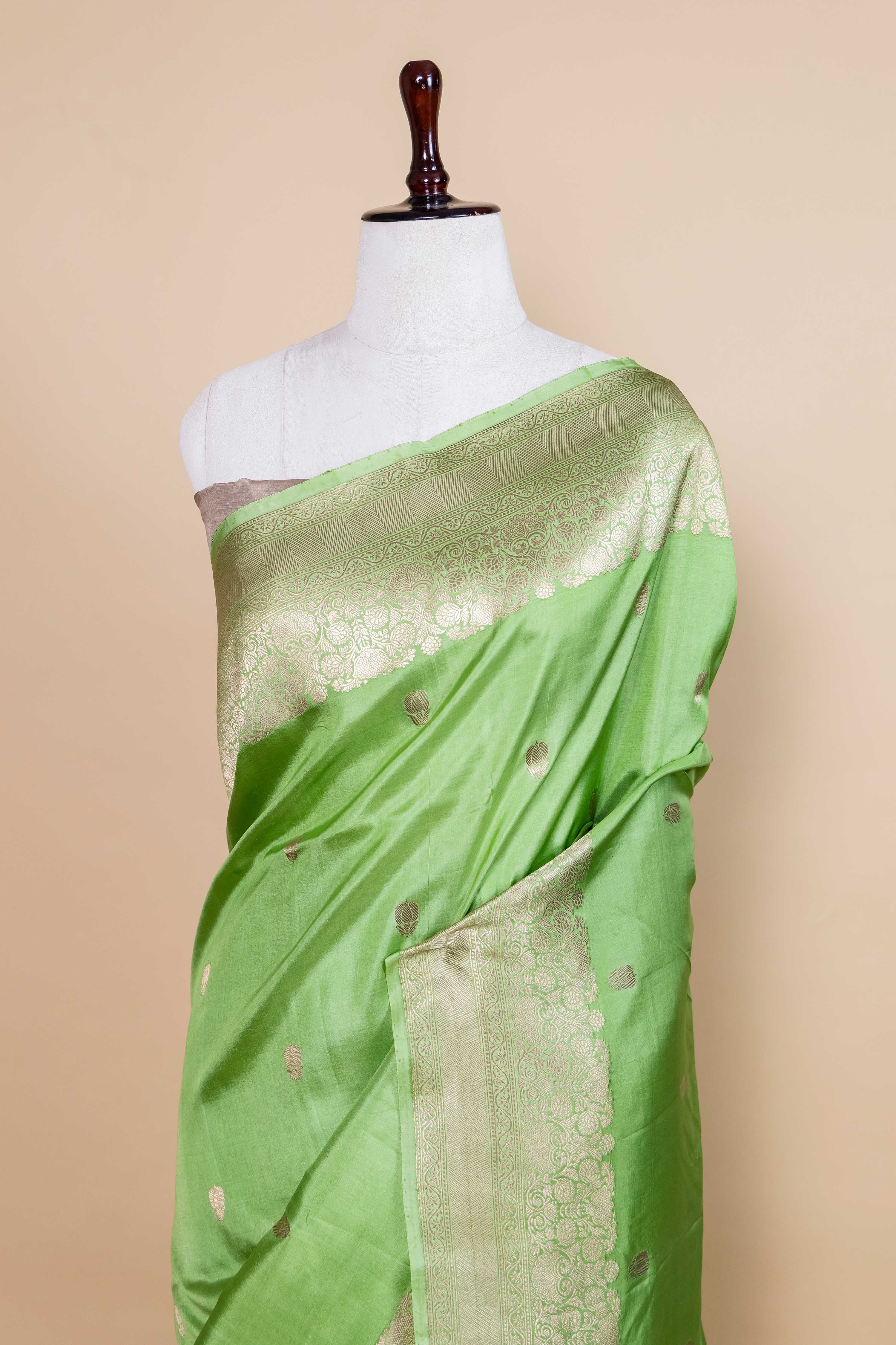 Liril Green Puna Silk Saree