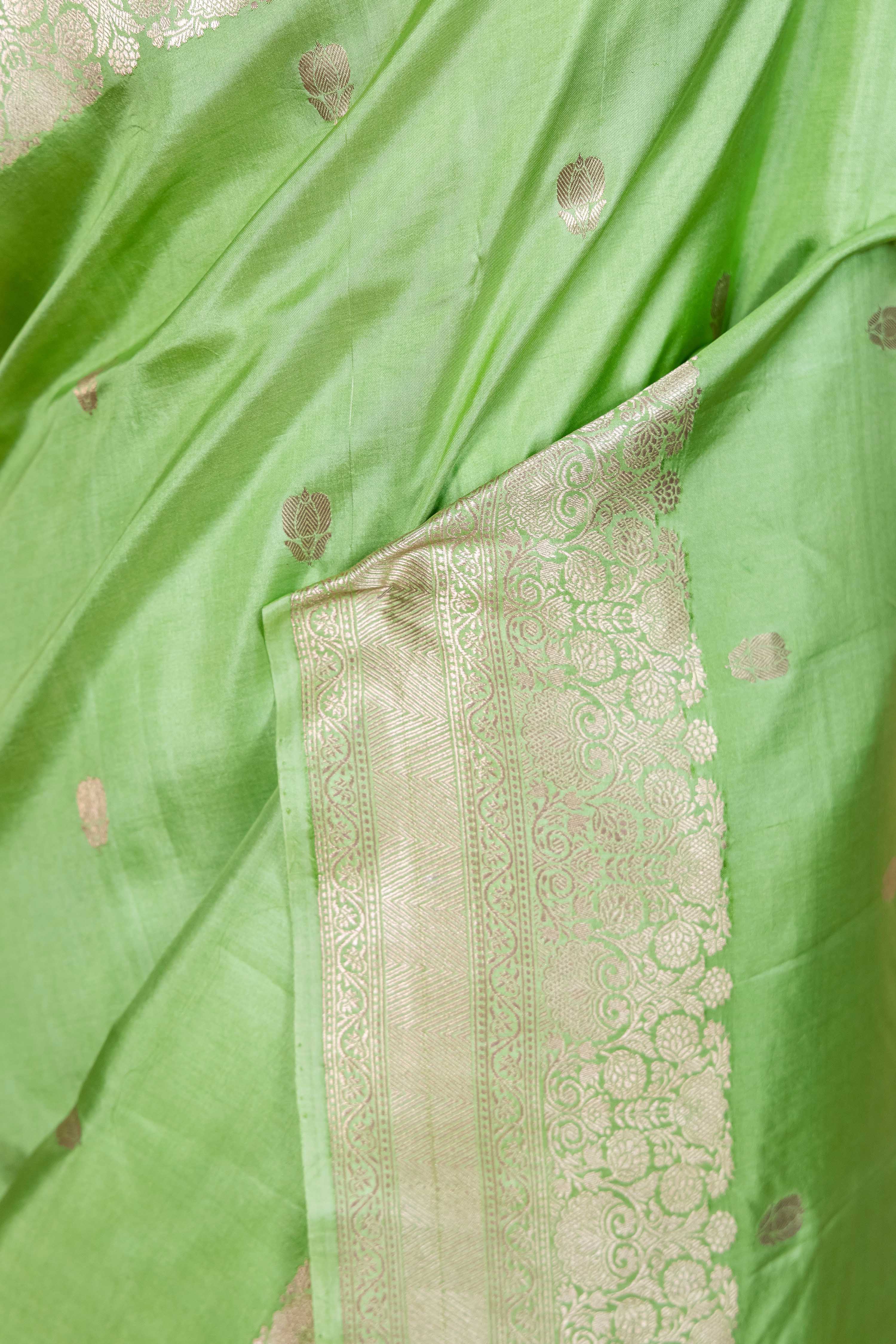 Liril Green Puna Silk Saree