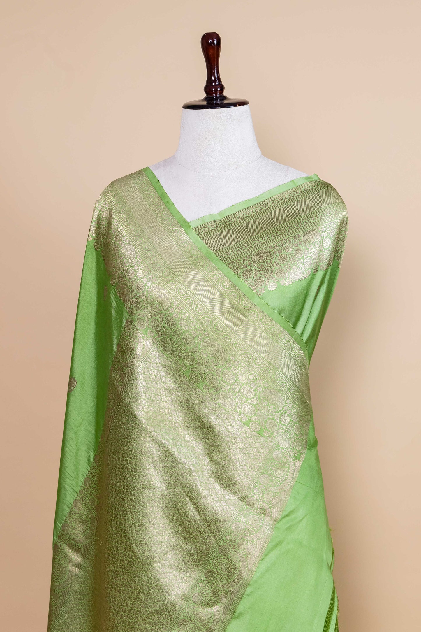 Liril Green Raw Mango Silk Saree