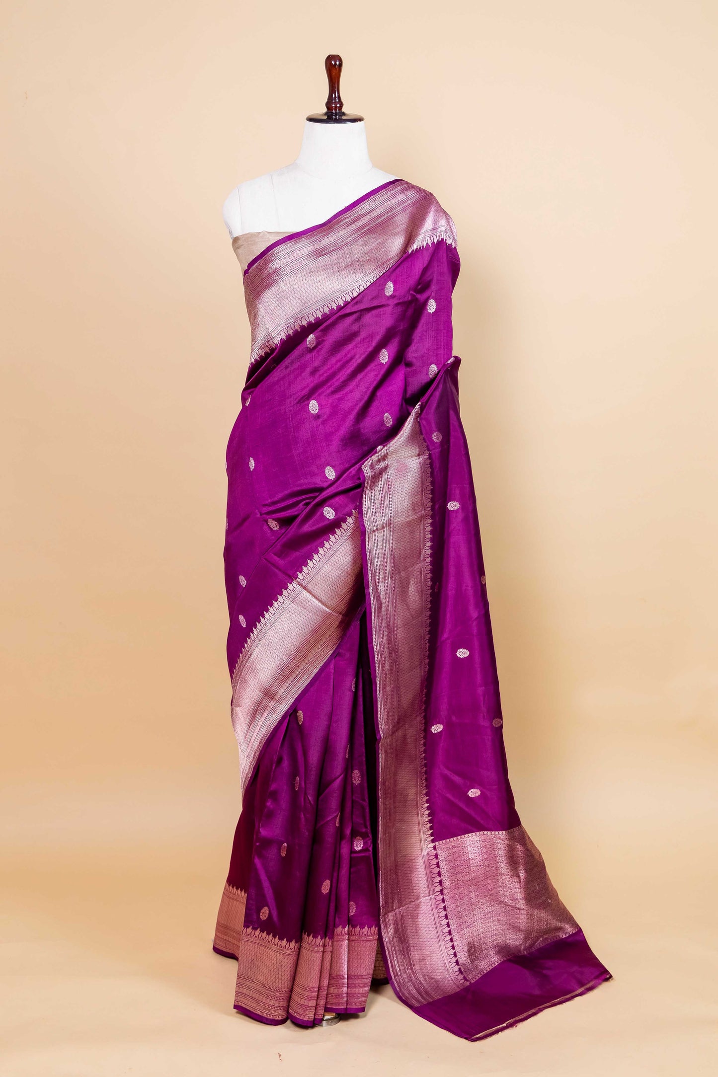 Wine Raw Mango Silk Saree