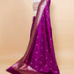 Wine Raw Mango Silk Saree