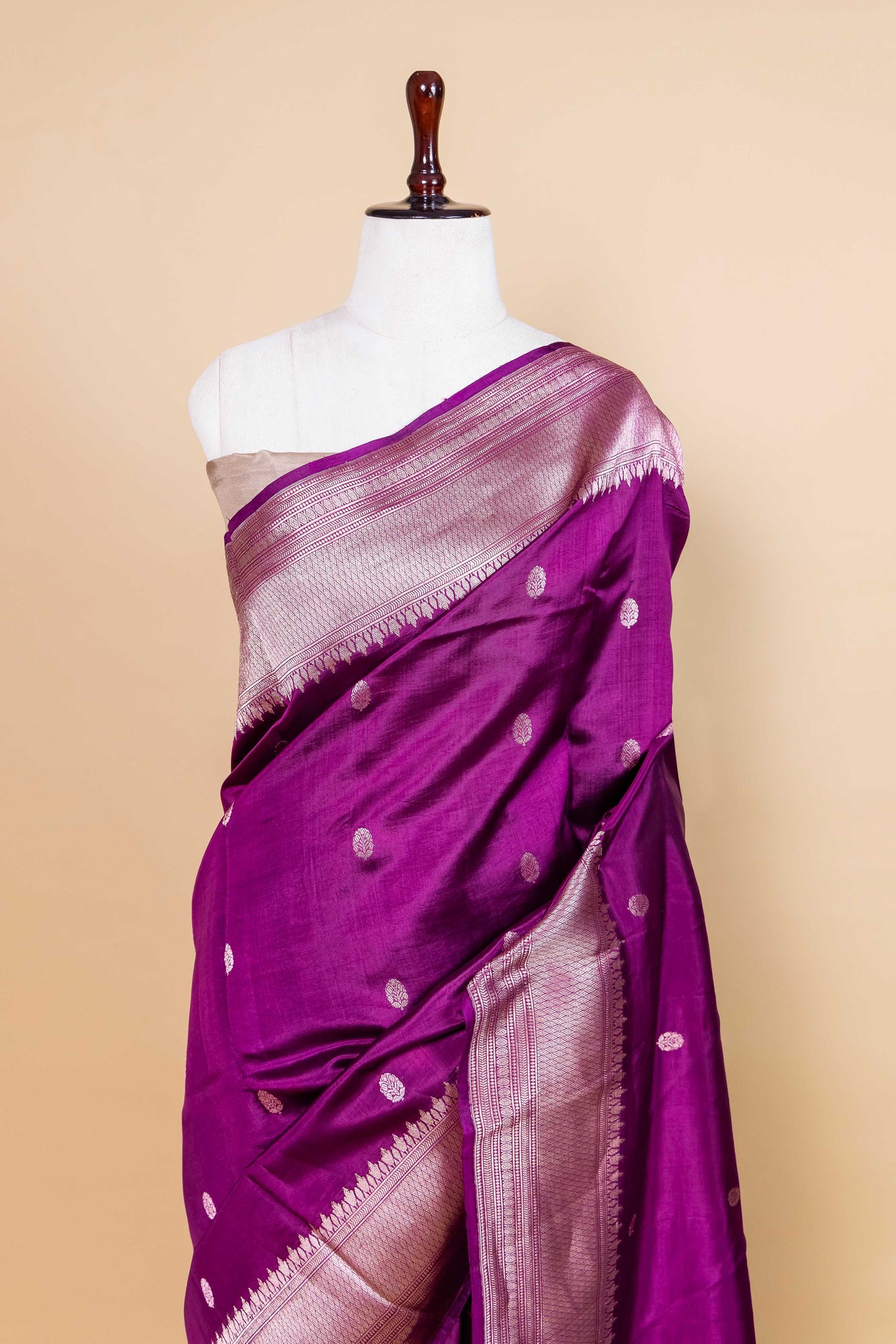 Wine Raw Mango Silk Saree