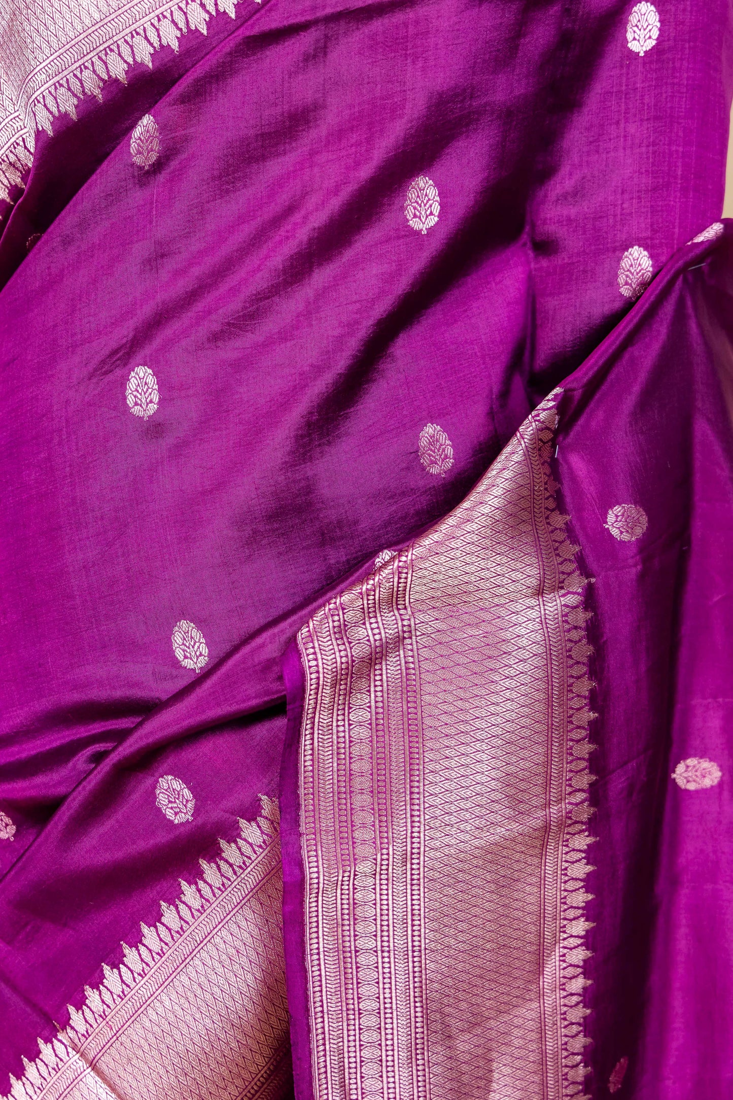 Wine Raw Mango Silk Saree