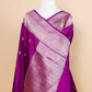 Wine Raw Mango Silk Saree