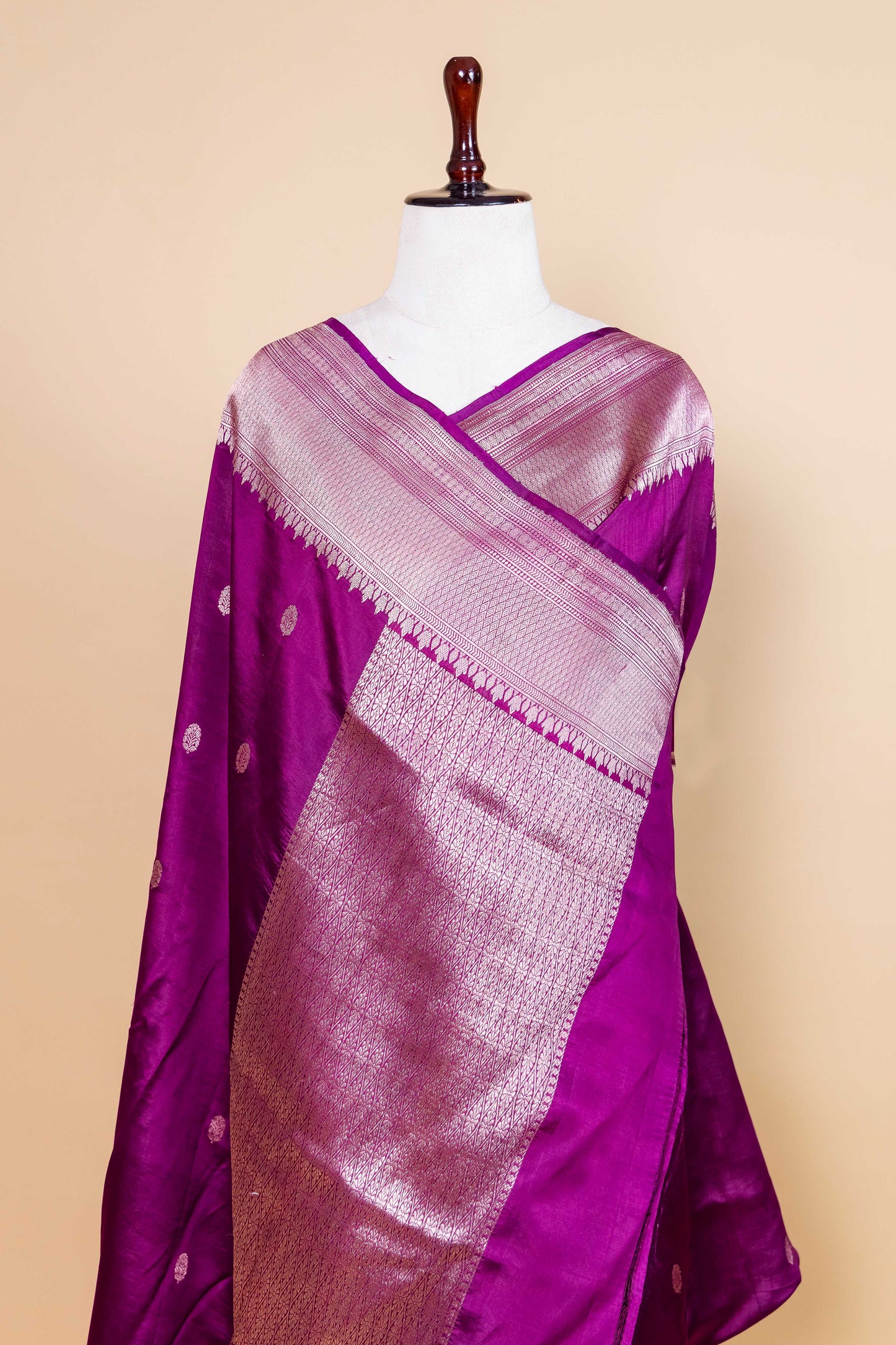Wine Raw Mango Silk Saree