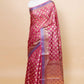 Maroon Tussar Silk Saree
