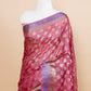 Maroon Tussar Silk Saree