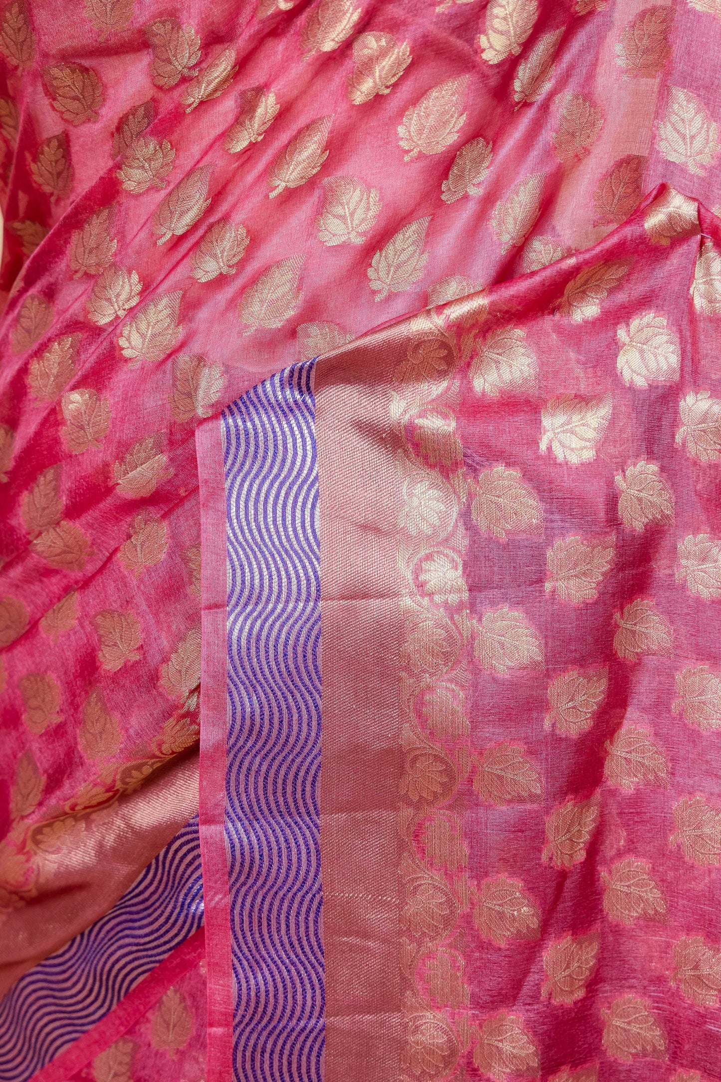 Maroon Tussar Silk Saree