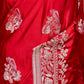Red Sona Rupa Bird Weaving Satin Silk Saree