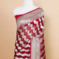 Maroon Ada Lehriya Khaddi Banarasi Silk Saree