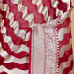 Maroon Ada Lehriya Khaddi Banarasi Silk Saree